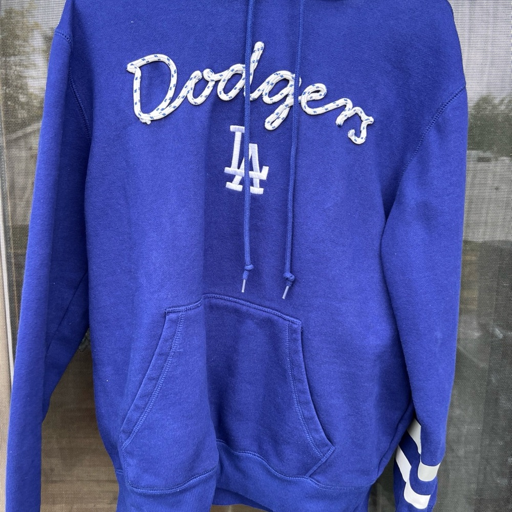 Los Angeles Dodgers Unisex Adult's New Era Cap MLB Hoodie‎ BL1 Blue Medium EUC